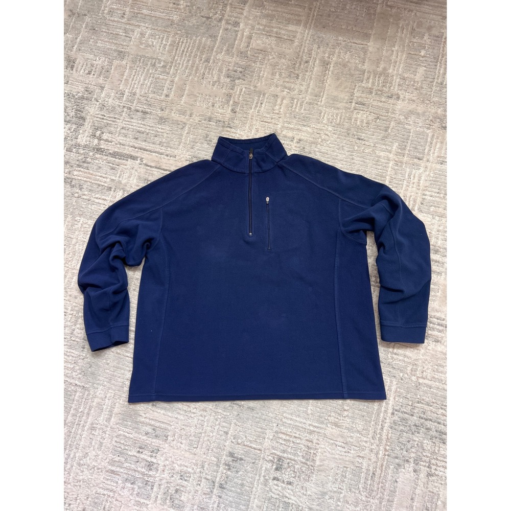 L.L.‎ Bean Mens Fleece Quarter Zip Pullover Jacket XL - REG Blue